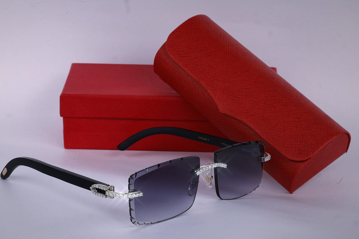 Navy Blue Designer Shade Diamond Sunglasses