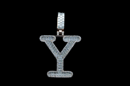 Moissanite Diamond Pendant - Elegant 'Y' Alphabet Design