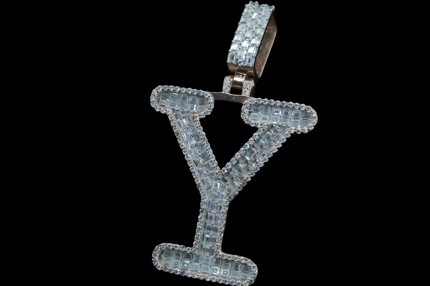 Moissanite Diamond Pendant - Elegant 'Y' Alphabet Design