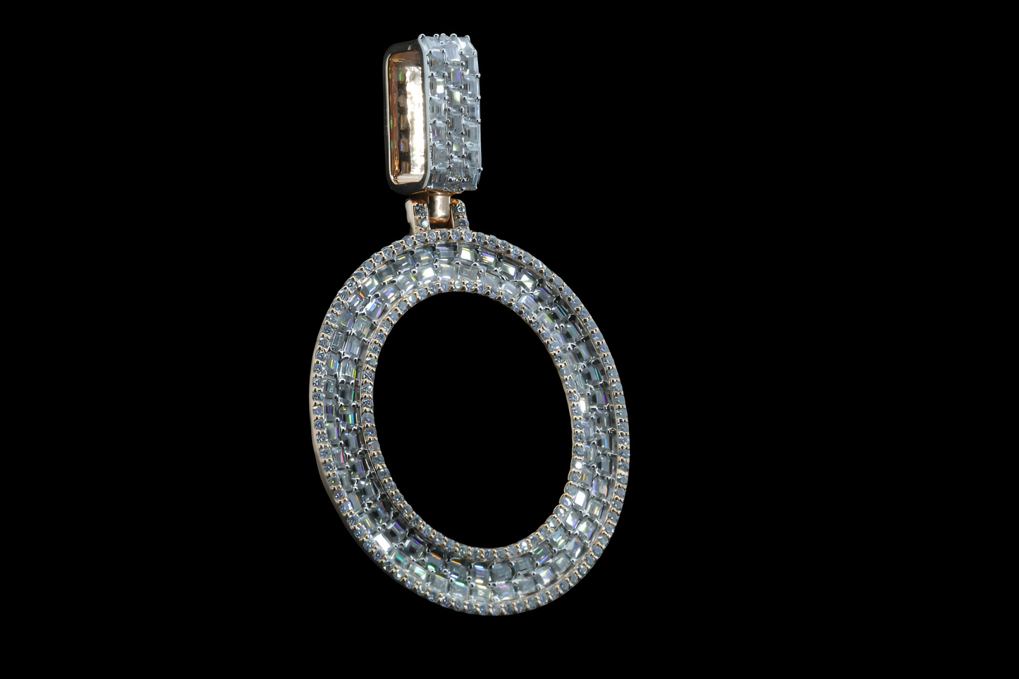 Round Circle Shape Diamond Pendant