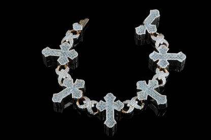 Luminous Cross Moissanite Diamond Bracelet