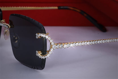 Fully Iced Out Diamond Black Shades Sunglasses