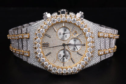 Three Calendar Diamond Two Tone Diamond Watches