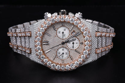 Three Calendar Diamond Two Tone Diamond Watches