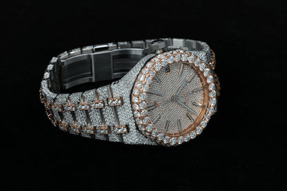 White & Rose Gold Plated Two Tone Diamond Watch