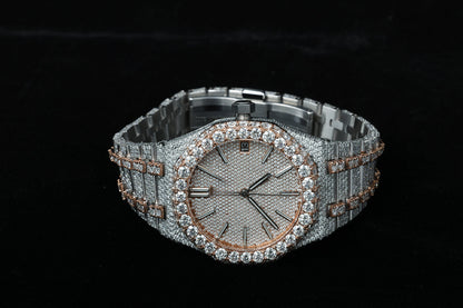 White & Rose Gold Plated Two Tone Diamond Watch