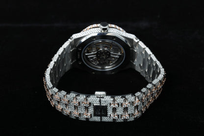 White & Rose Gold Plated Two Tone Diamond Watch