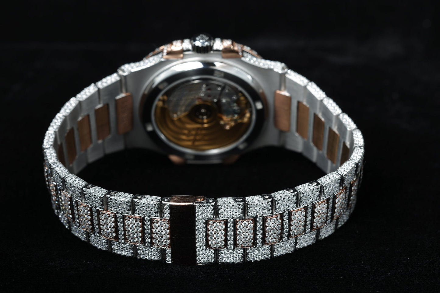 Square Dial Two Tone Vvs Diamond Watch