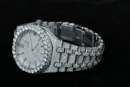 Moissanite Diamond Round Dial Watch