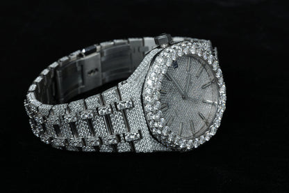 Moissanite Diamond Round Dial Watch