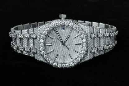 Moissanite Diamond Round Dial Watch