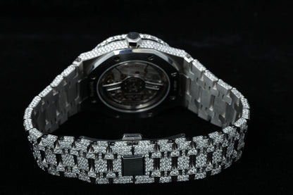 Moissanite Diamond Round Dial Watch